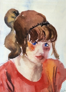 watercolor self portrait 1980